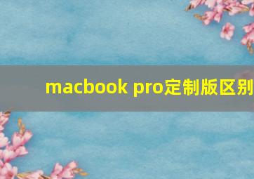 macbook pro定制版区别